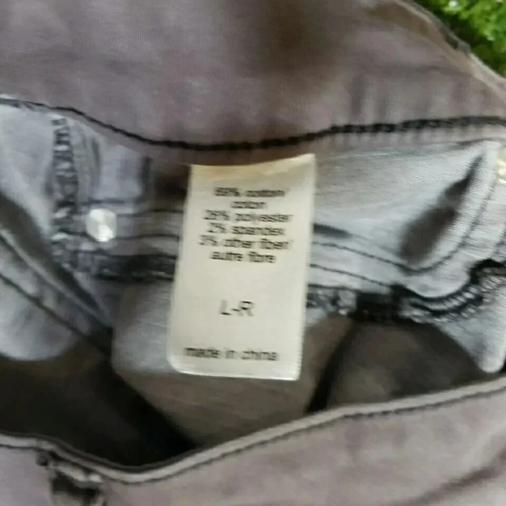 Maurices Womens Size L - R Maroon Gray Skinny Denim Jeans - Picture 5 of 9